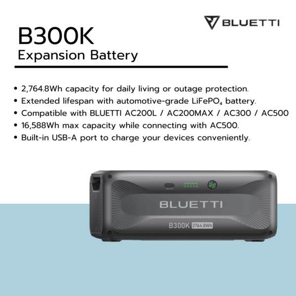 BLUETTI B300K Expansion Battery | 2,764.8Wh - Image 2