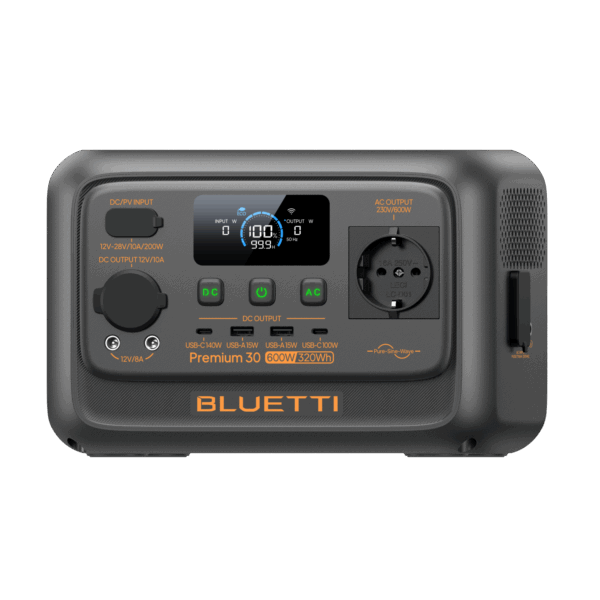 BLUETTI Premium30 V2 Portable Power Station | 600W 320Wh (20Ah) - Image 3