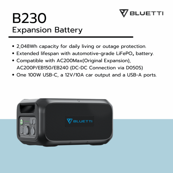 BLUETTI B230 Expansion Battery | 2048Wh - Image 3