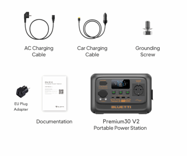 BLUETTI Premium30 V2 Portable Power Station | 600W 320Wh (20Ah) - Image 7