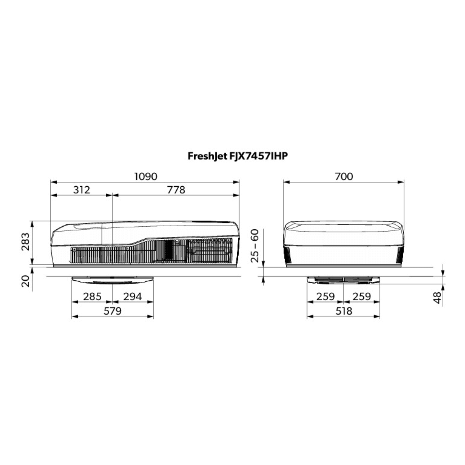 Dometic FreshJet 7 Series Plus 11942 BTU/h RV air conditioner - Image 4