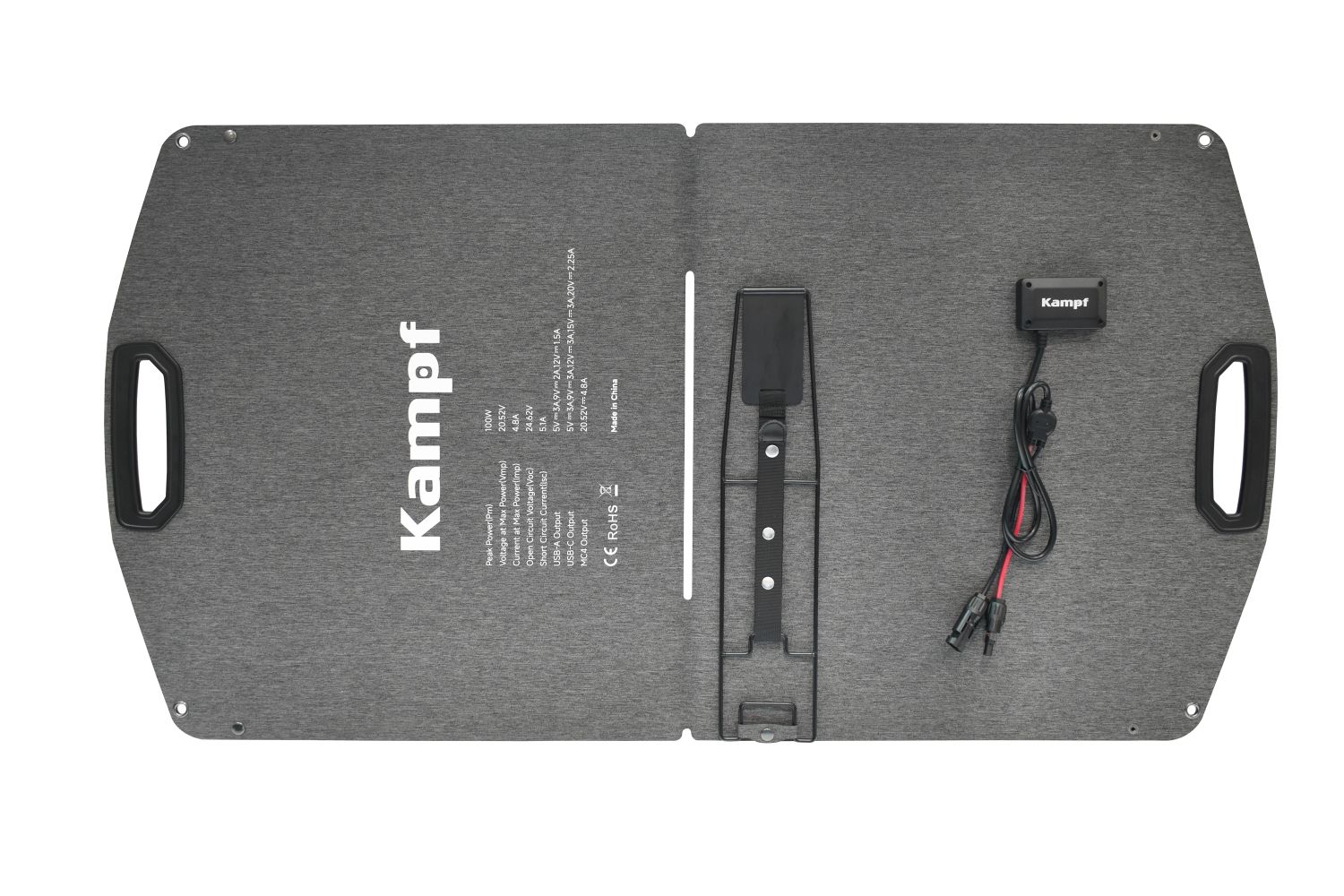 Kampf KP-100 แผงโซลาร์พกพา 100W พร้อม USB ภาพเพิ่มเติม 7