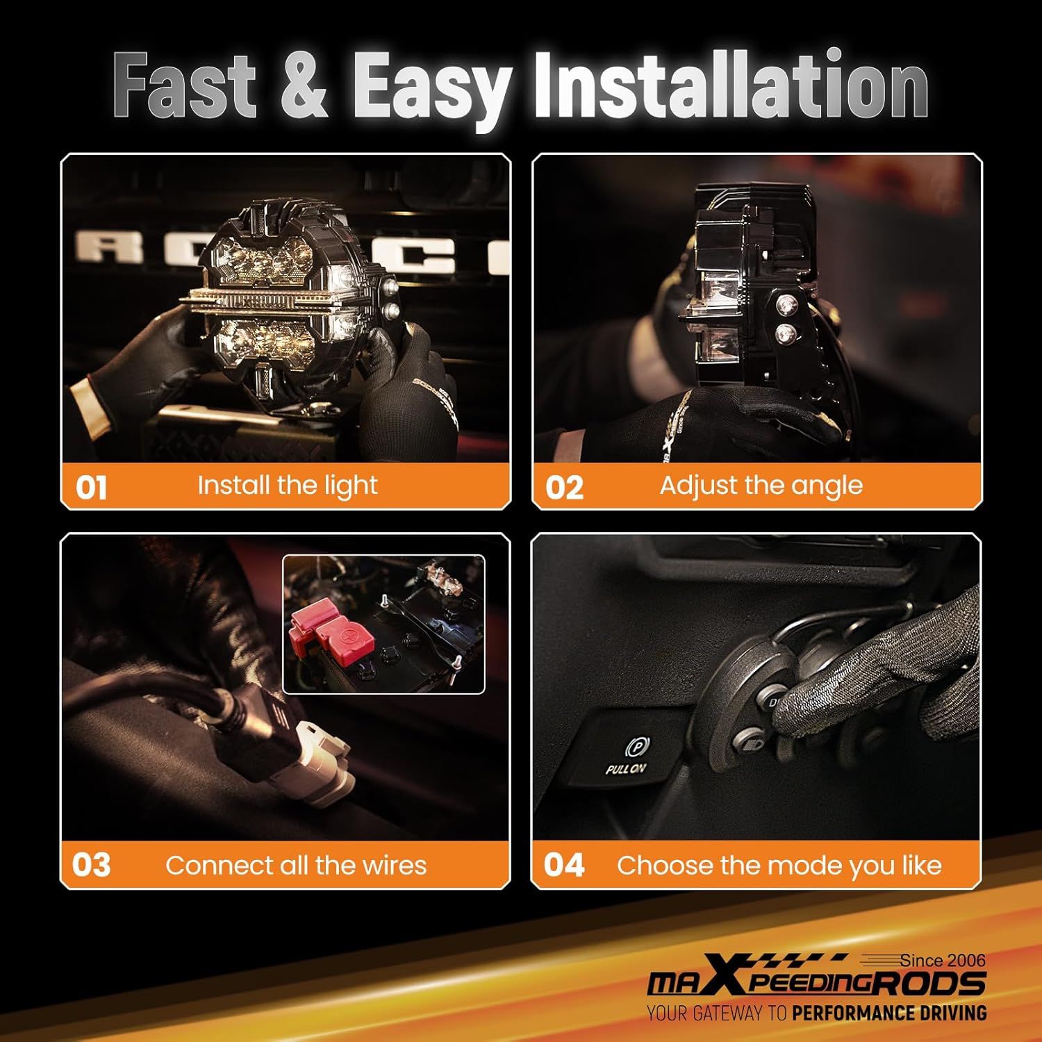 MAXPEEDING RODS Universal 3.5-inch LED Light Pods for Offroad Driving (DRL) - Image 5