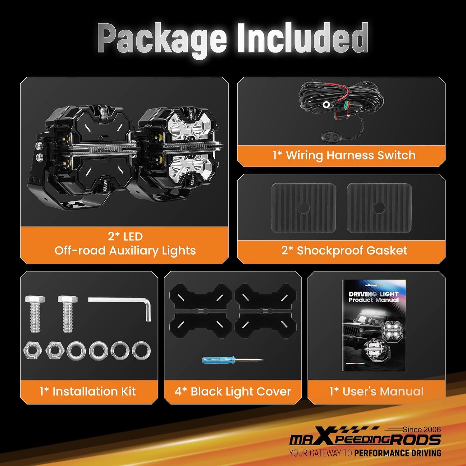 MAXPEEDING RODS Universal 3.5-inch LED Light Pods for Offroad Driving (DRL) - Image 9