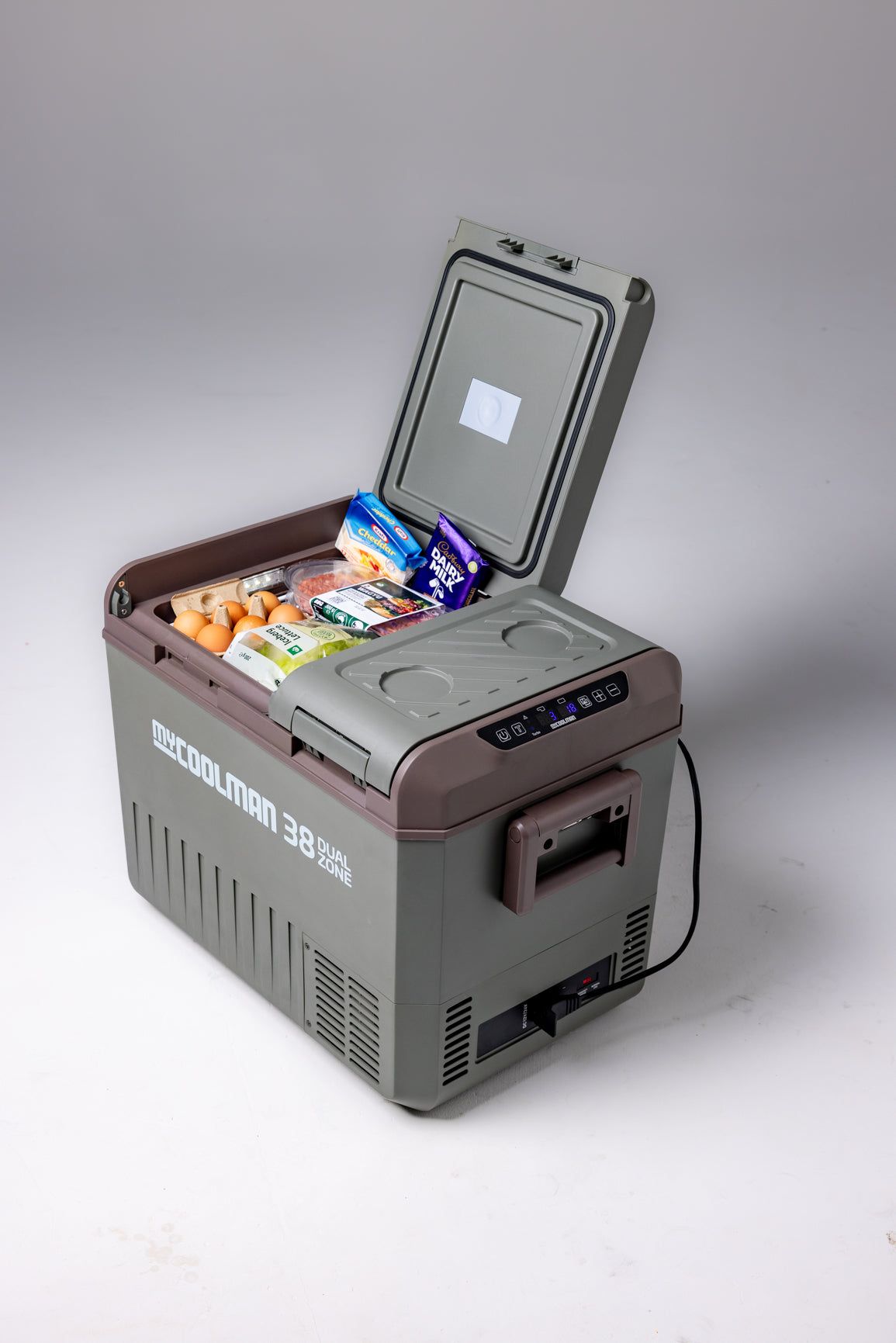 myCOOLMAN MCMR38DZ ตู้เย็นแช่แข็งพกพาสองช่อง 38 ลิตร สำหรับไฟ 12V 24V ภาพเพิ่มเติม 6