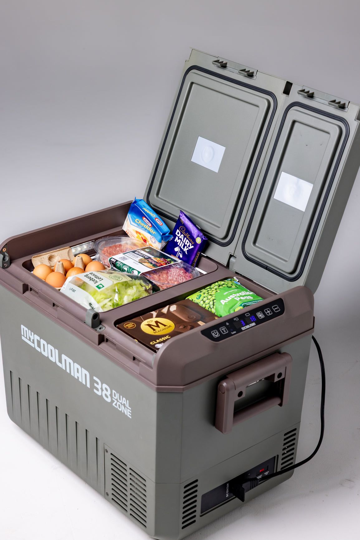 myCOOLMAN MCMR38DZ ตู้เย็นแช่แข็งพกพาสองช่อง 38 ลิตร สำหรับไฟ 12V 24V ภาพเพิ่มเติม 8