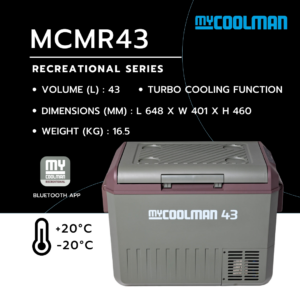 myCOOLMAN MCMR43 ตู้เย็นแช่แข็งพกพา 43 ลิตร สำหรับไฟ 12V 24V